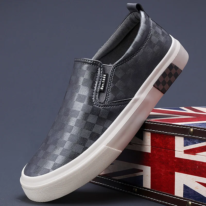 

Новые модные кожаные мужские кроссовки без шнуровки, дизайнерские легкие туфли на мягкой подошве для мужчин, повседневные роскошные туфли Zapatos De Hombre