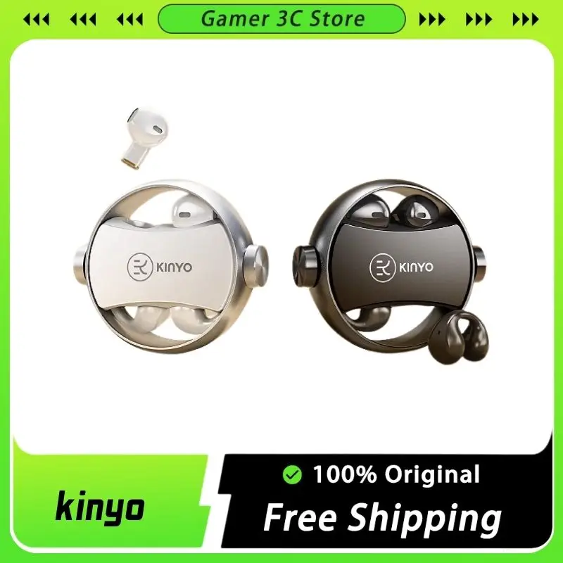 

New Kinyo Dual Earphones Ear Clip In Ear Headset Bluetooth Wireless High Battery Long Endurance Life noise reduction Earphone