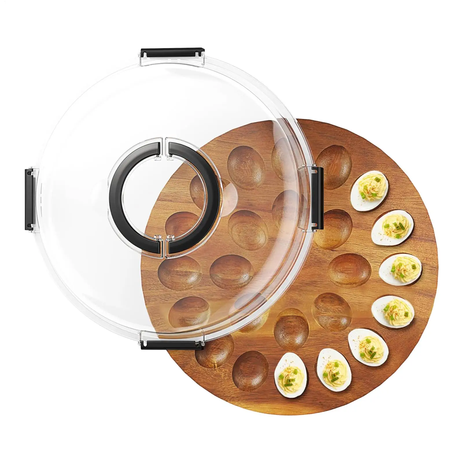 Deviled Egg Tray 24-Slot Tray with Lid Deviled Egg Holder for Party Home Kitchen Buffet Appetizer Countertop Table Catering