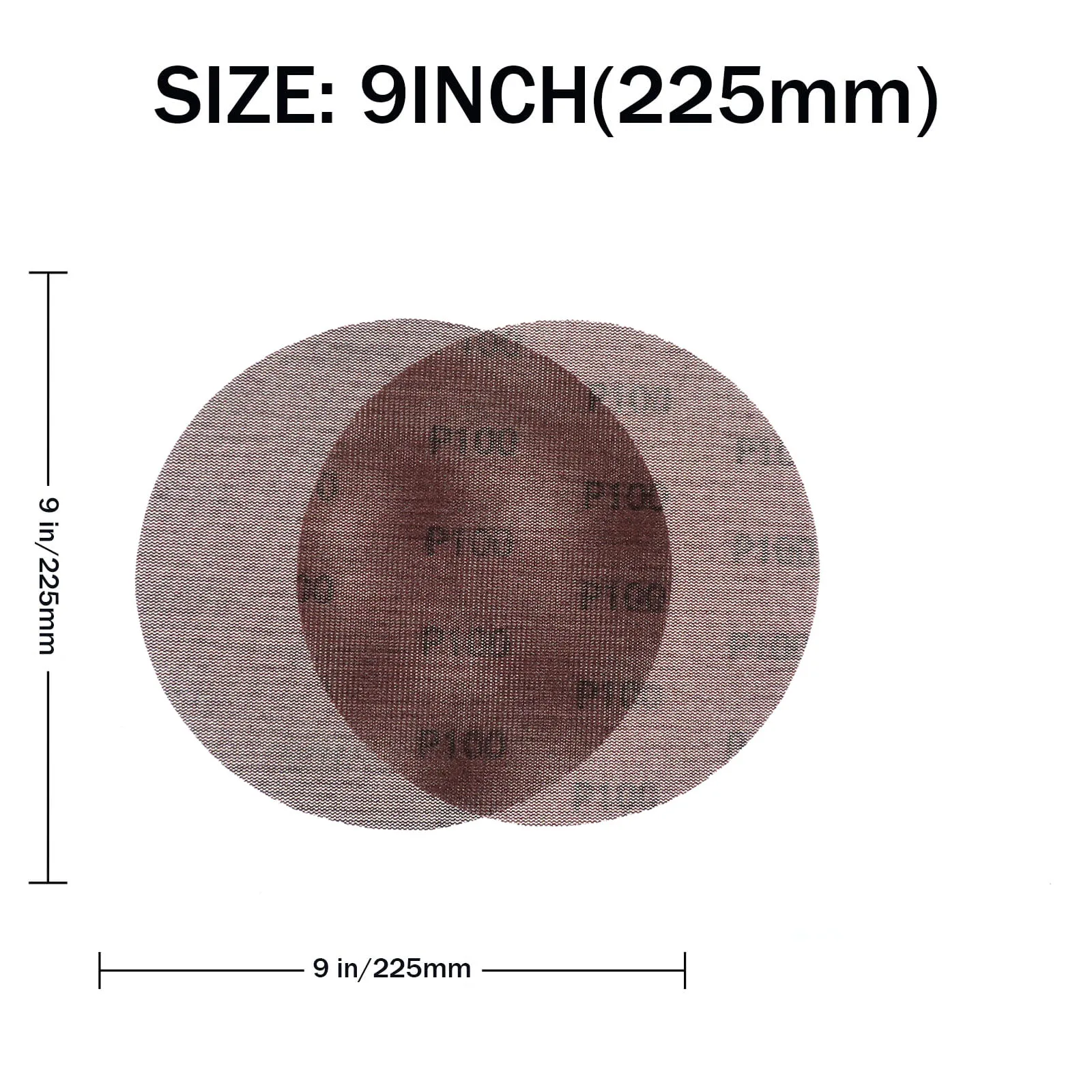 9 Inch Mesh Abrasive Dust Sandpaper 15 Pcs Assorted 80/120/180/240/320 Grits Hoop and Loop for Woodworking Drywall Sanding Metal