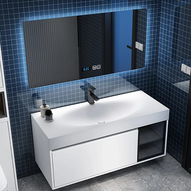 Smart Slim Basin Bathroom Cabinet Combination Minimalist Modern Bathroom Cabinets Washbasin Casa Arredo Home Furniture