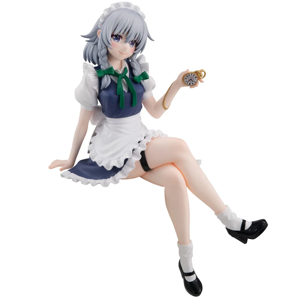 

18cm Anime figure Izayoi Sakuya sitting action figure Izayoi Sakuya figurine Maid outfit character peripheral desktop ornament
