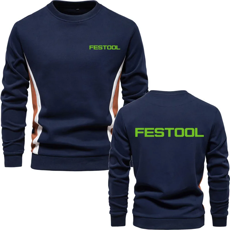 2025 long sleeve crew neck men's hoodie Festool tools print brand fashion oversized hoodie Spring autumn hip hop street pullover
