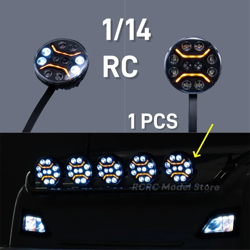 RC 1/14 Truck Car Roof Spotlight Multi-Mode 5V LED light F04-Y10 For Tamiya RC Tractor Truck 1 14 Parts Crawler TRX4 Accessories