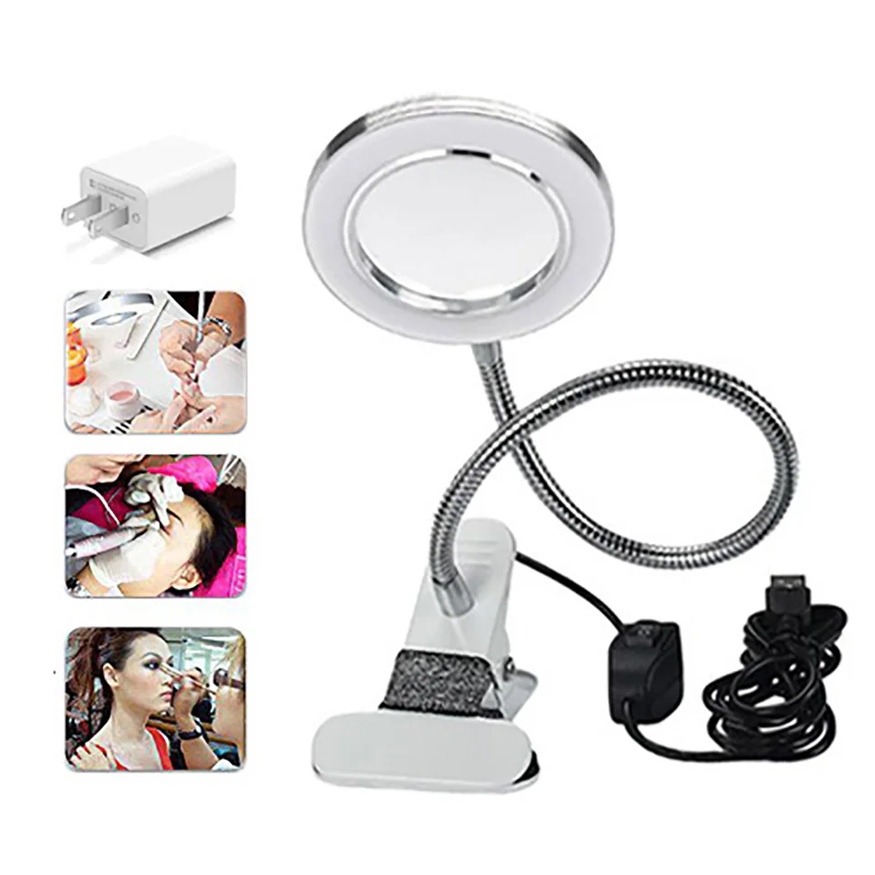 LED Clip Lamp Light 3.5 Times Magnifier Tattoo Makeup Accessories