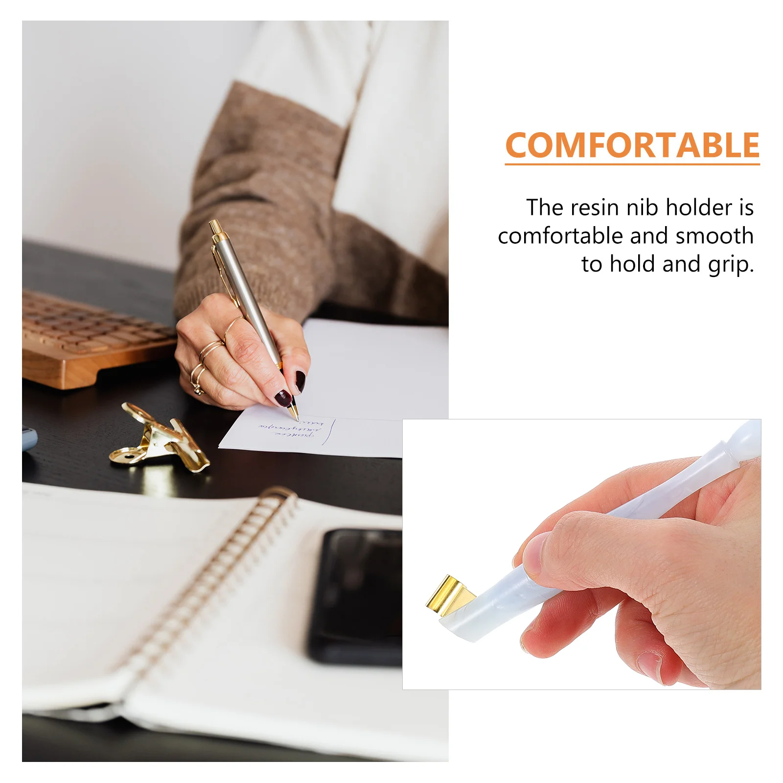 

1pc Dip Pen Nib Holder Oblique Calligraphy Pen Holder Resin Inclined Rod For Writing Art Supplies School Office Stationery