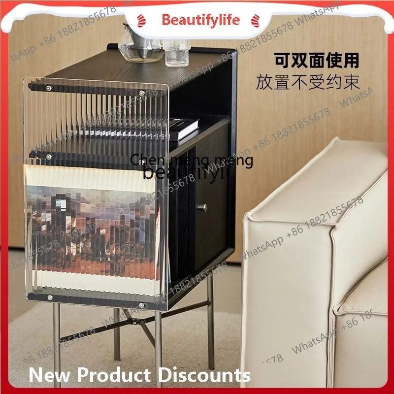 

scn8617 Modern Minimalist Cabinet Locker Living Room Side Cabinet Glass Small Apartment Kitchen Solid Wood Sideboard Storage Ca