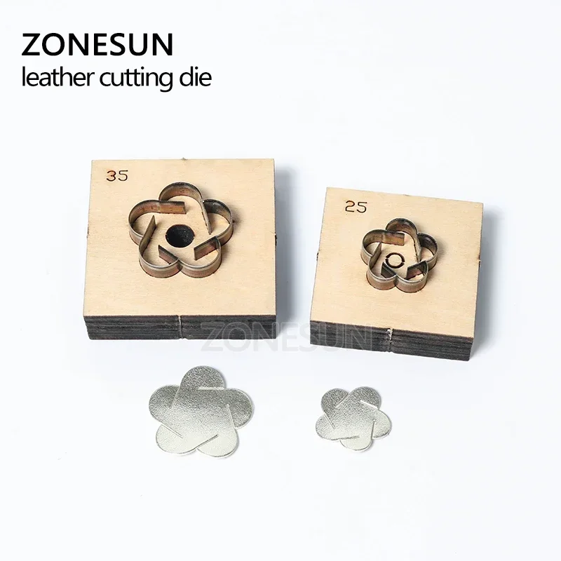 ZONESUN Ball-Flower Leather Cutting Die DIY Key Ring Cut Out Wooden Template Punching Key Chain Die Cutting Mould Decoration