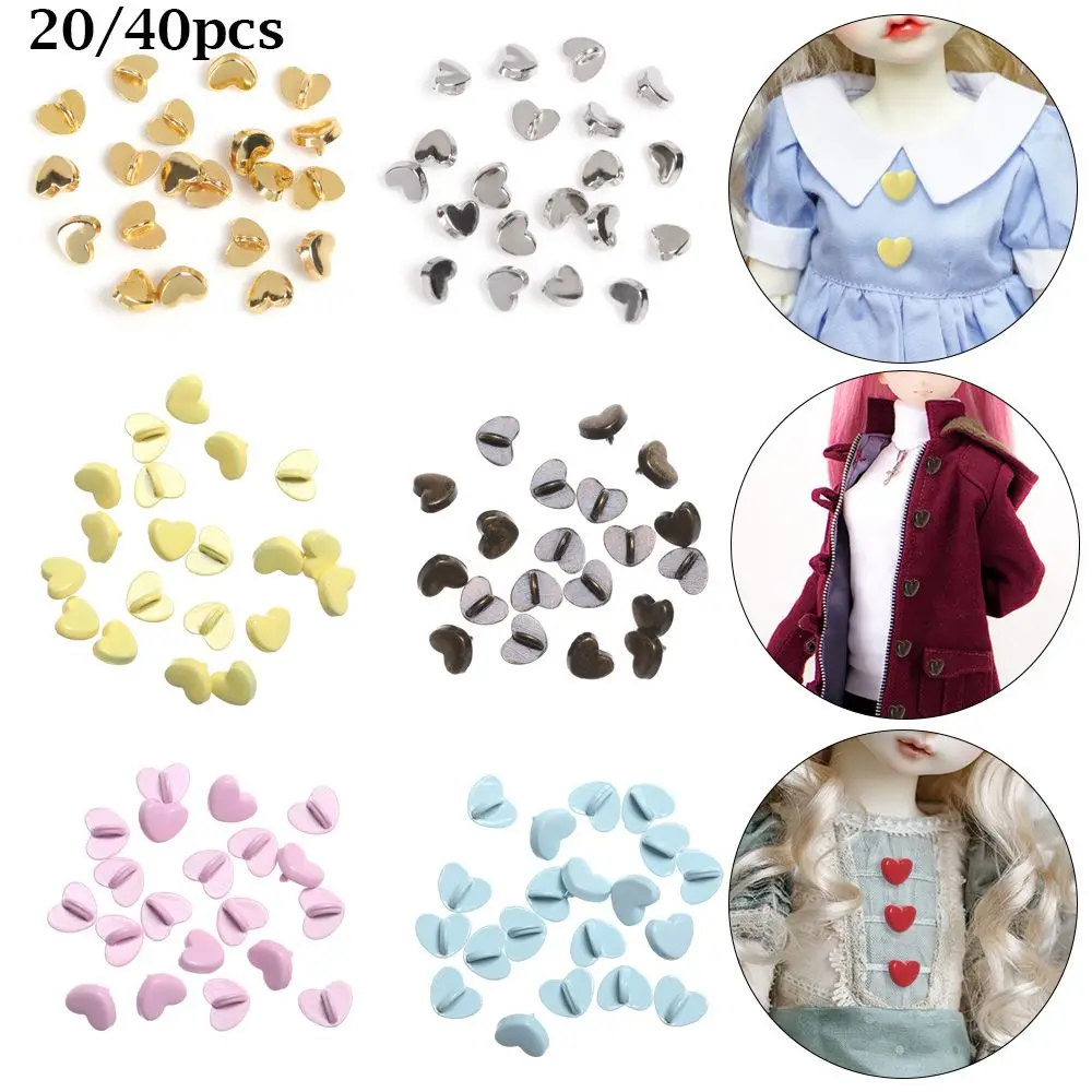 20/40pcs Accessories Craft Dollhoues Miniature Mini Buttons DIY Doll Clothes Metal Buckles Clothing Sewing Buckle