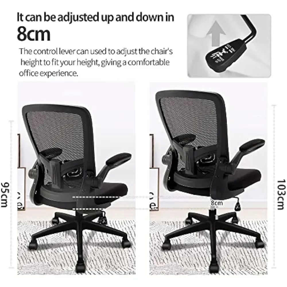 Cadeira de escritório FelixKing, cadeira de mesa ergonômica com altura ajustável e suporte lombar giratório suporte lombar computador de mesa