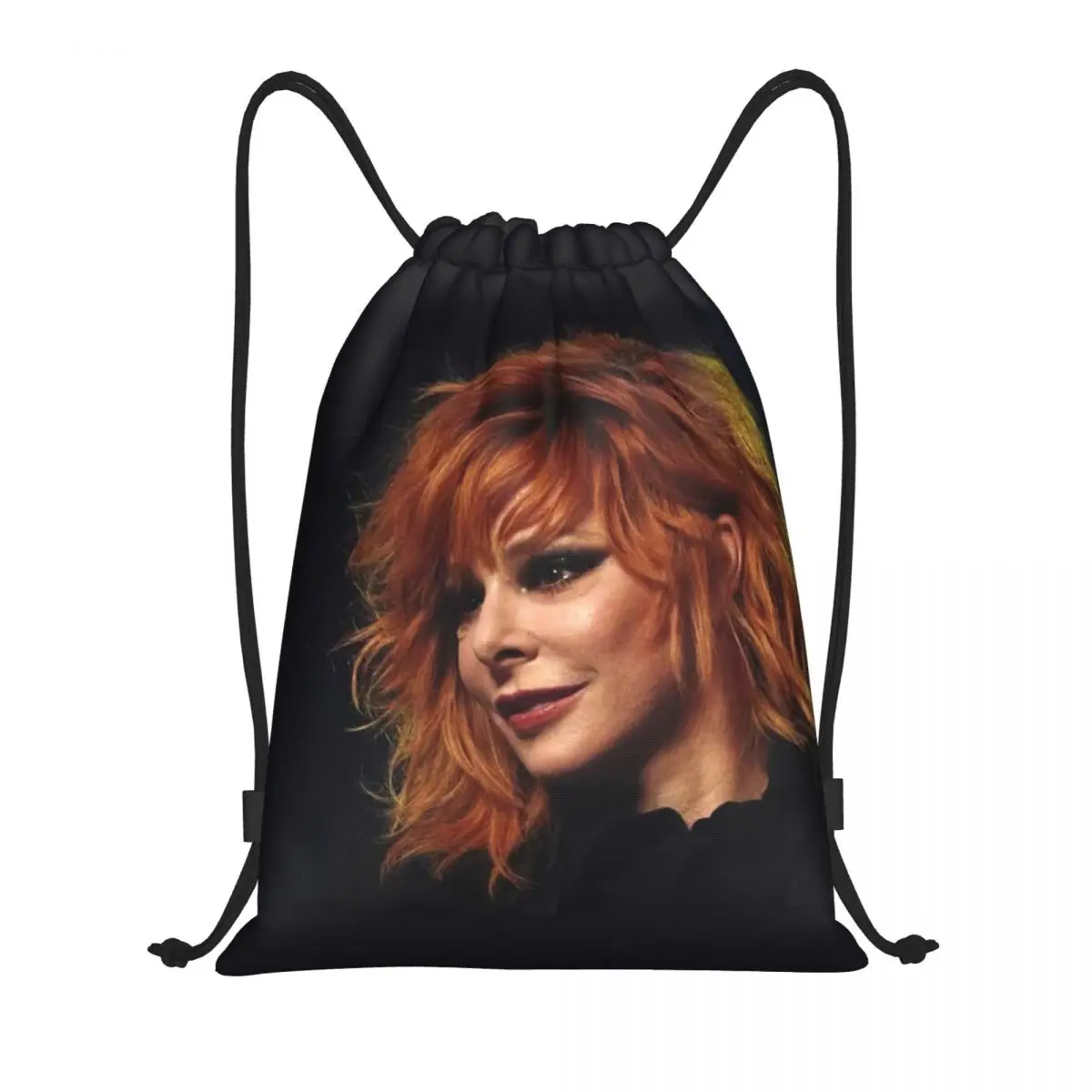 

Custom Mylene Farmer Drawstring Bags for Training Yoga Backpacks Women Men Sports Gym Sackpack