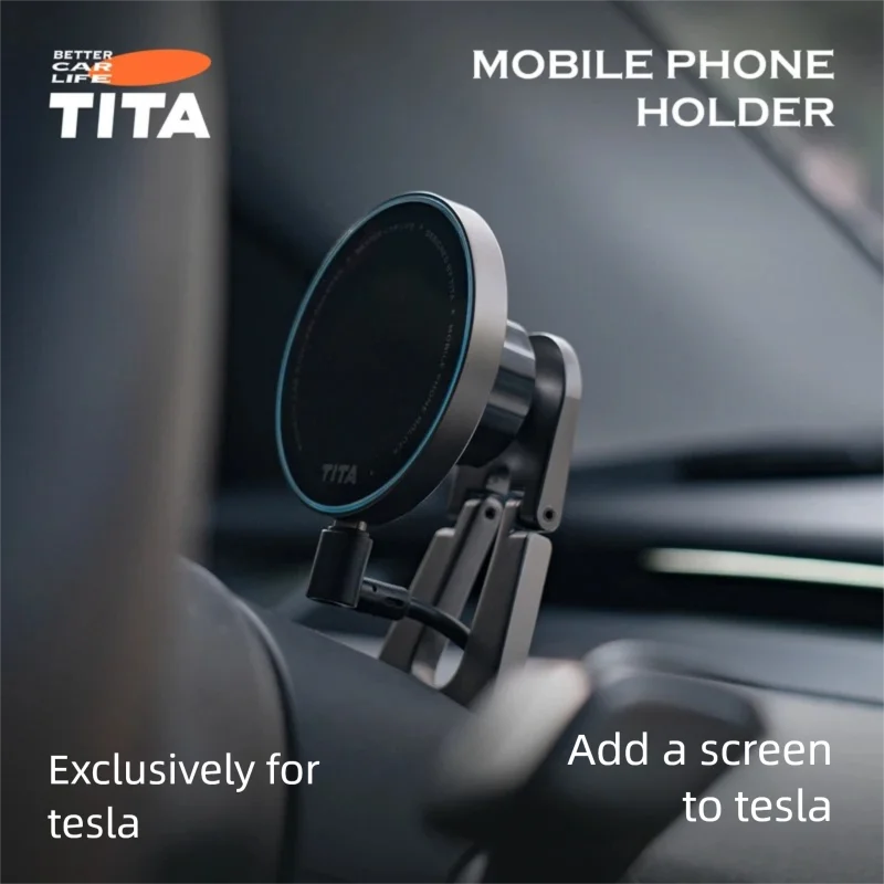 Soporte para Teléfono TITA 2026 Bend Pro para Tesla 24 25 Juniper Highland, Accesorio Magnético Inalámbrico Magsafe para Interior de Automóvil