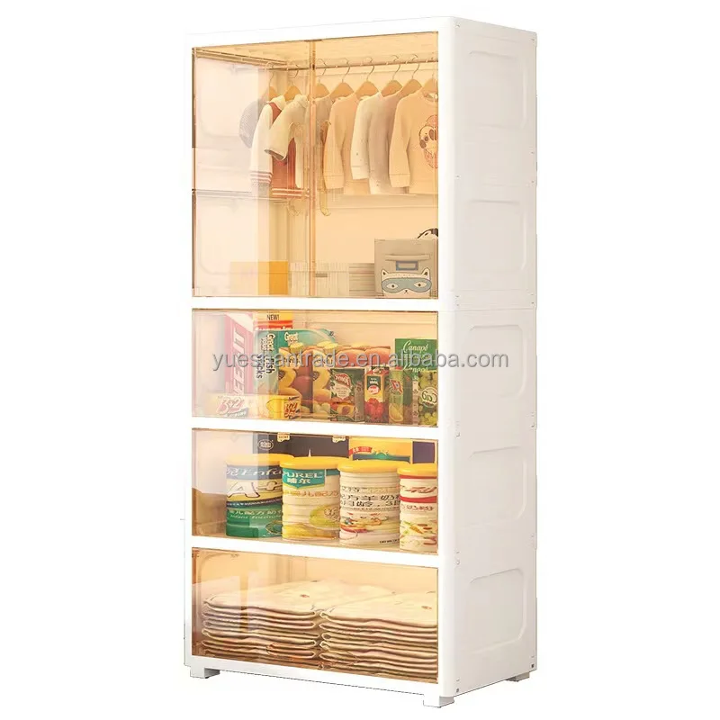 Modern Portable Kids Closet Storage Cabinet Cheap Removable Bedroom Furniture Foldable PP Wardrobe Organizer for Baby's Bedroom