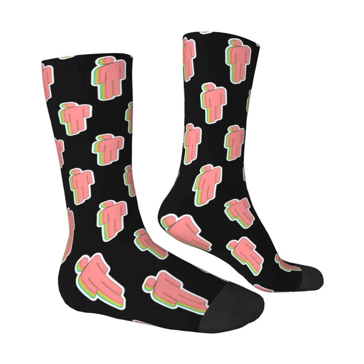 Chaussettes coordonnantes avec logo Billied Eilishing pour hommes, bas drôles, chaussettes de course personnalisées, chaussettes de sport souples, arc-en-ciel, automne