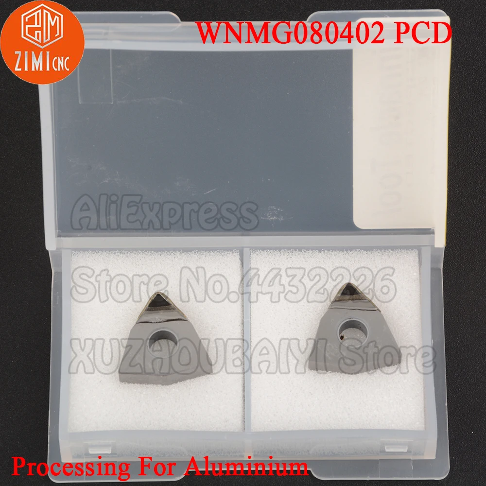 2 قطعة WNMG080402 PCD WNMG 080402 PCD الماس إدراج تحول أدوات التصنيع باستخدام الحاسب الآلي القاطع مخرطة شفرة من الكربيد للألمنيوم