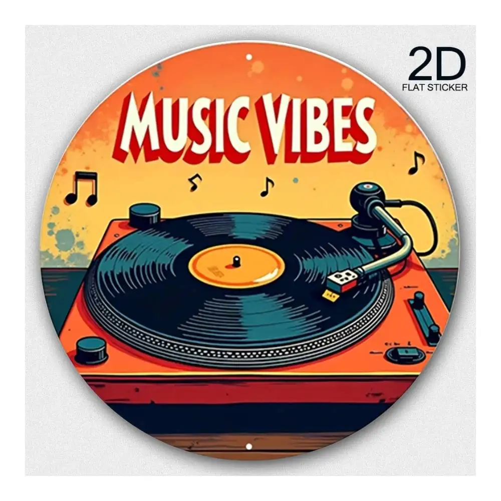 Music Vibes Schallplattenaufkleber für Auto, Laptop, Fenster, Tür, Kühlschrank, Wasserflasche