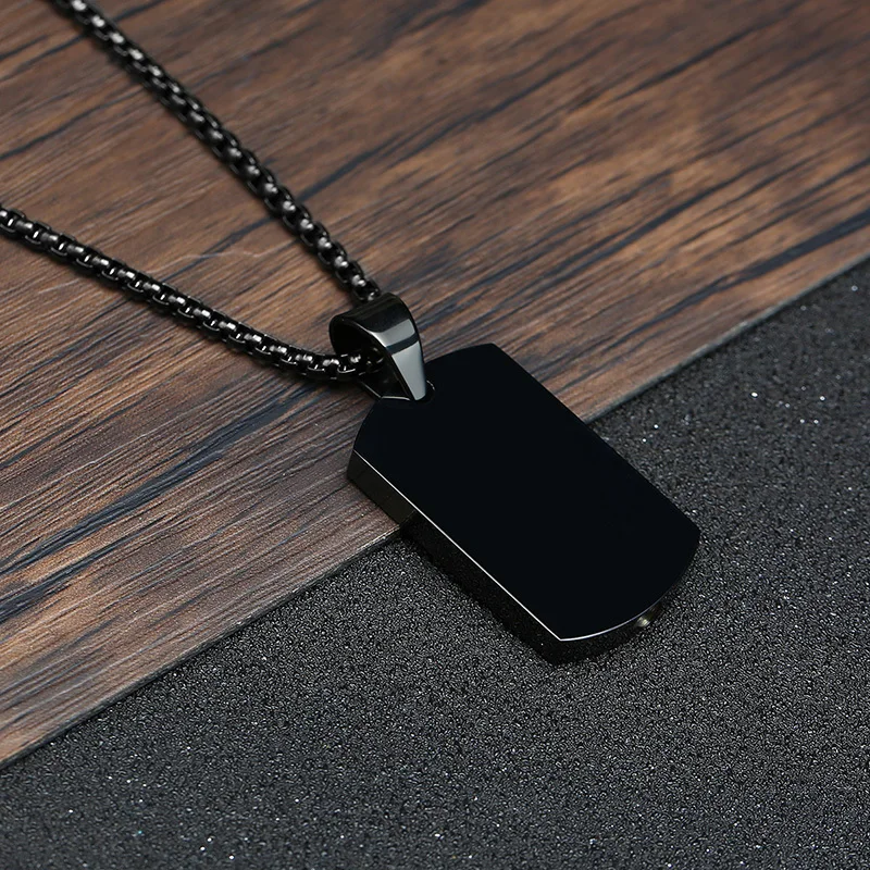 Men Dog Tag Urn Necklace,Stainless Steel Ashes Cremation Urn Pendant Necklaces with Funnel,Commemorative Jewelry Gifts