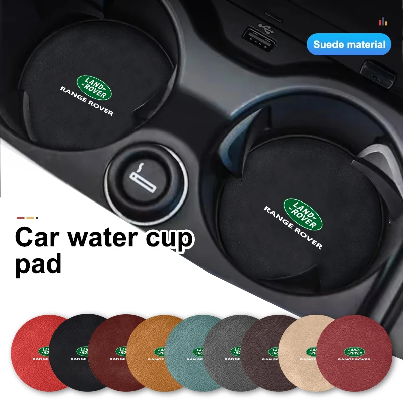 2 pçs logotipo do carro porta-copos de água console central copo de água tapete antiderrapante para land rover freelander range rover l2 lf 3 4