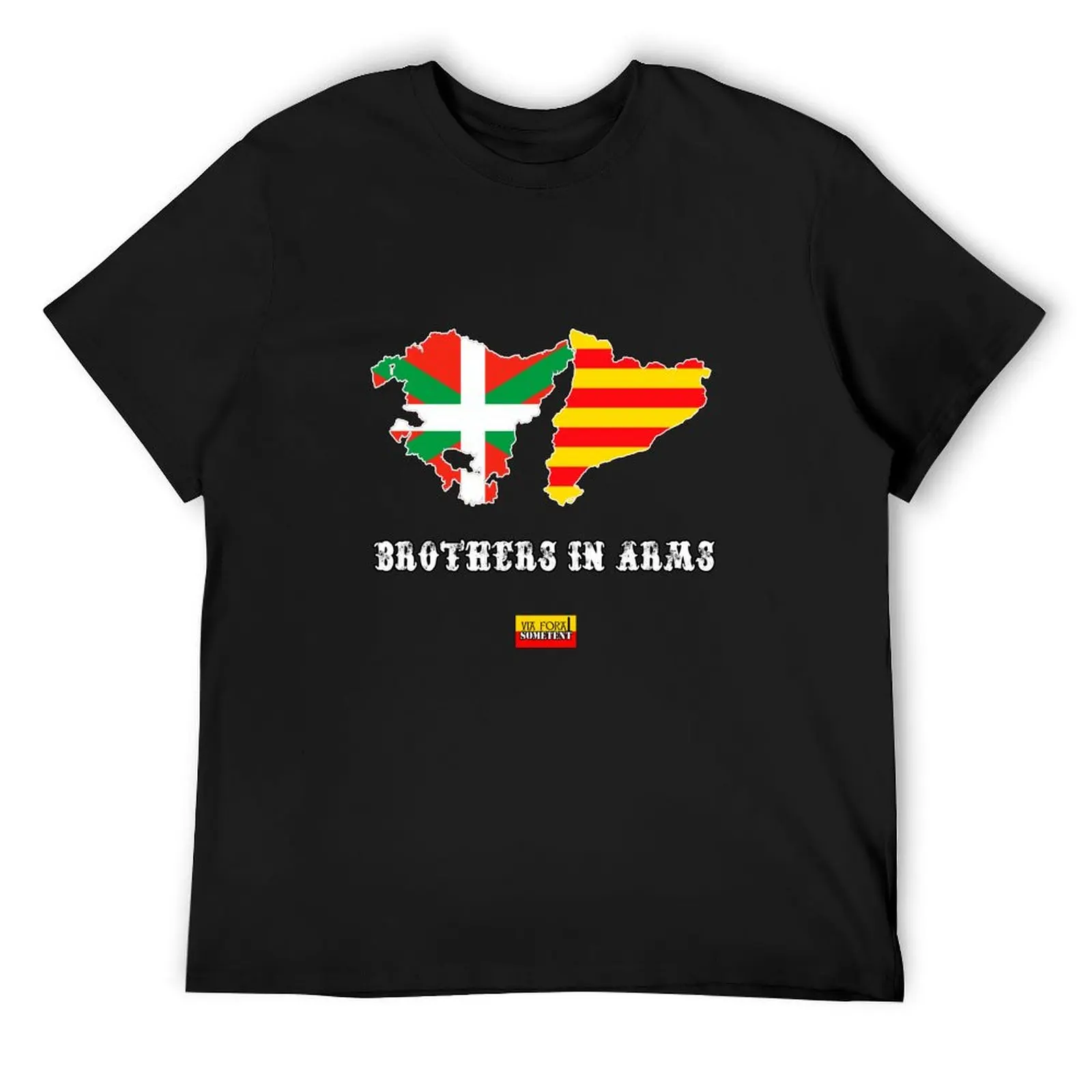 

Brothers in arms: Basque Country Catalonia T-Shirt graphic t shirts vintage clothes blue archive mens plain t shirts