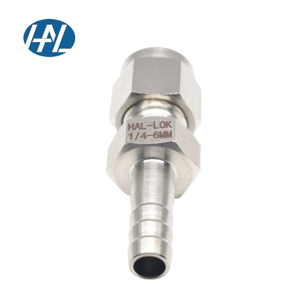 Stainless Steel Hose Barb Compression Fitting 8mm X 3/8