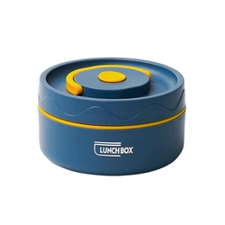 Fiambrera térmica portátil de acero inoxidable, contenedor de comida caliente, Bento Box, azul A