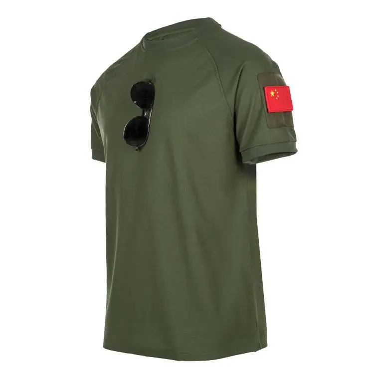 Men Summer T-shirt O-Neck Tees Quick Dry Embroidered Pullover Breathable Camping Hiking Climbing Casual Cargo Trainning T-Shirt