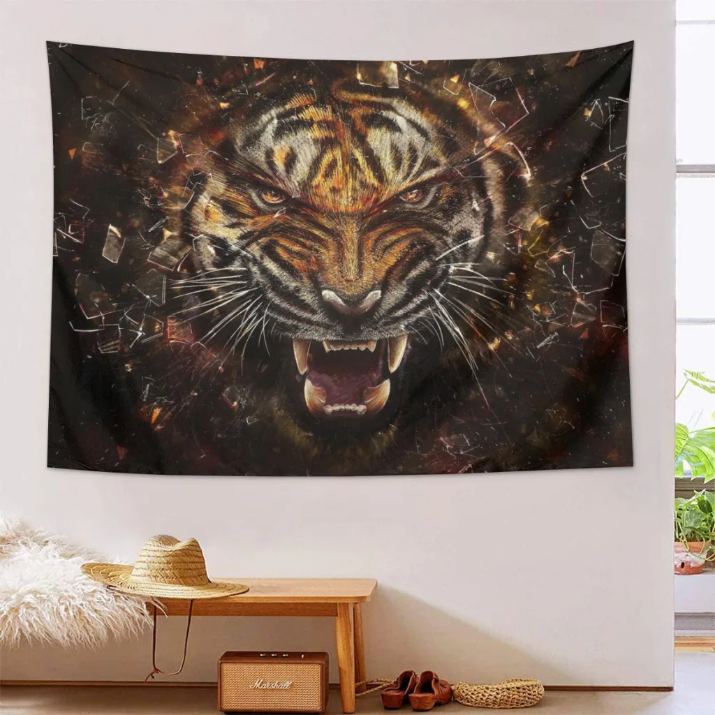 Animal Tiger Tapestry  Home And Decoration Wall Art Tapestries Room Decors