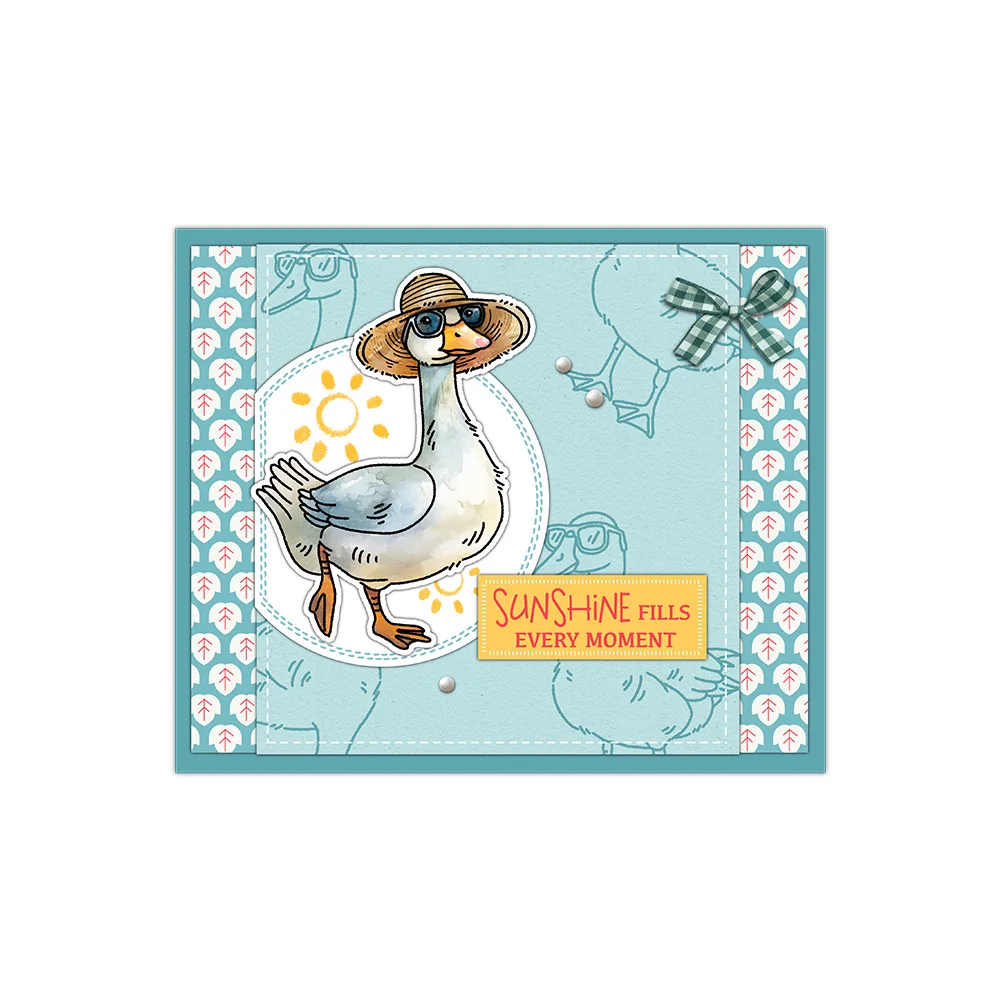 Mangocraft Cool Sunglasses Cartoon Goose Cutting Dies Clear Stamp DIY Scrapbooking Metal Dies Silicone Stamp For Cards Albums