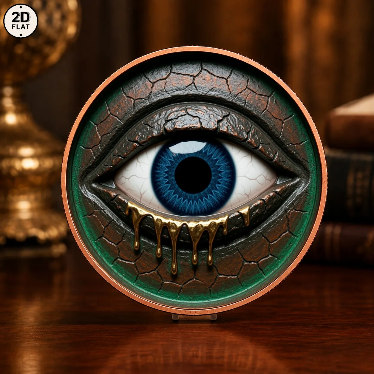 1pc Gothic All Seeing Eye 1oz .999 Fine Copper Challenge Coin Color Print Mystic Evil Eye Collectible Medal Mysterious Art Gifts