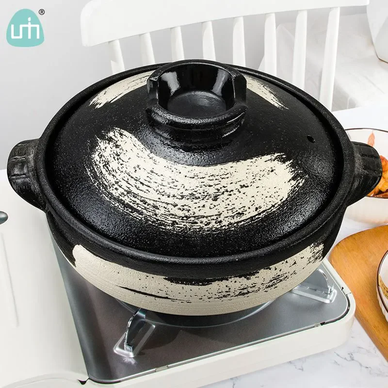 

1pc 900ML Ceramic Casserole Stew Pot Ceramic Enamel Soup Pot Durable Cooking Cookware For Home Restaurant Use Cooking Pot