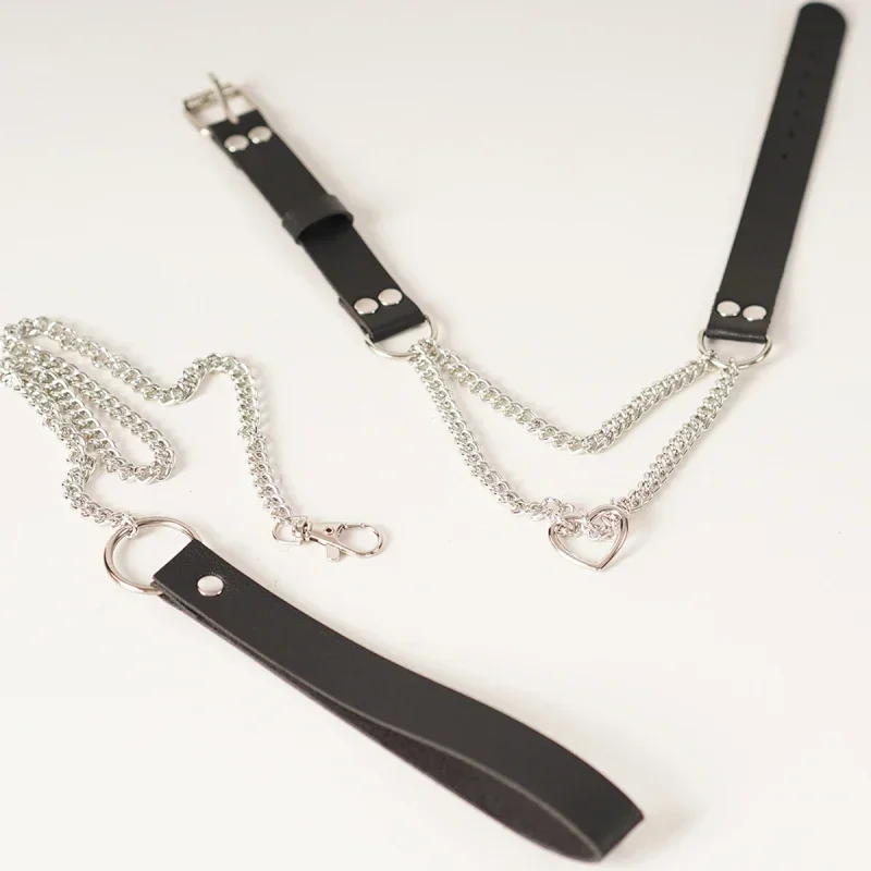 سلاسل الجسم المصنوعة من جلد البولي يوريثان للنساء، أدوات ألعاب للزوجين، دعائم لعب الأدوار، هدية عيد الحب