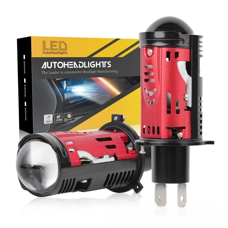 

H4 LED Car Headlight Bulb Bi LED Projector Lens K3 Mini Short Laser Headlamp Hi Low Beam Solenoid Switch Super Bright Auto Lamp