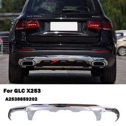 A2538859202 Rear Bumper Chrome Trim Chromium Styling Spoiler Diffuser Parts For Mercedes Benz GLC X253 W253 GLC220d GLC300 SUV