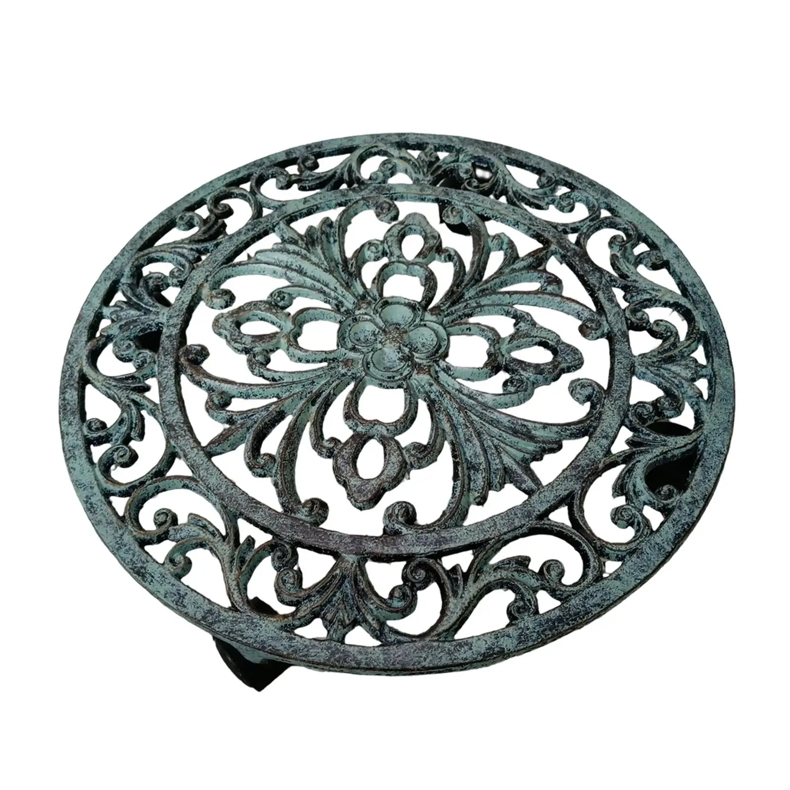 Large Planter Support Plant Stand Iron Pot Mover Rolling Tray Heavy Duty Cart for Outdoor Garden Potted Plants
