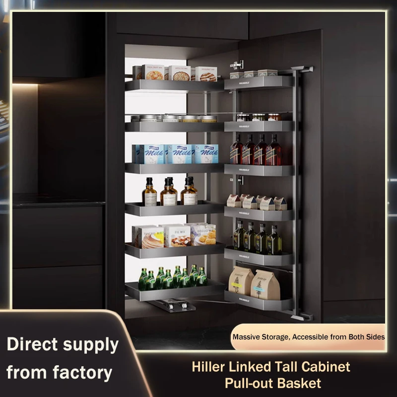 

Heavy Duty Slim Sideboard Monster Snack Storage Rack Tall Cabinet Pull Out Linked Drawer With Spice Organizer For Kitchen