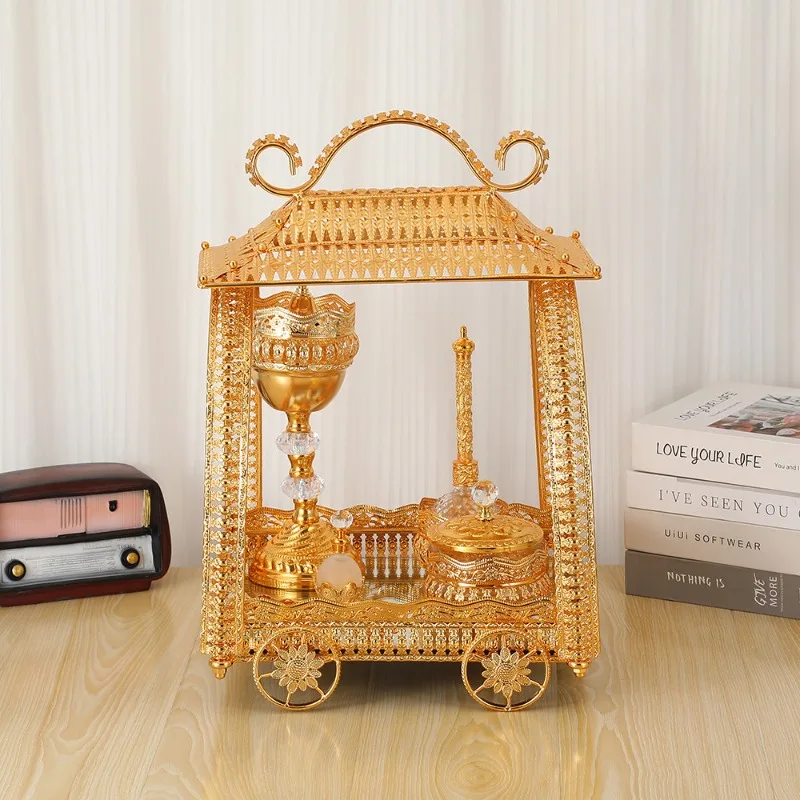 Set Retro six-piece set Light luxury wrought iron incense burner ornament Personalized portable incense burner set