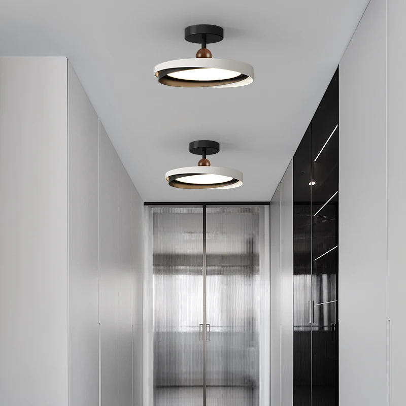 Nordic Solid Wood Flying Saucer LED Ceiling Chandelier Bedroom Balcony Kitchen Dining Room Living Room Home Decor Light Fixture