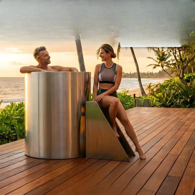 

Premium Grade 316 Hygienic and Durable Modern Stainless Steel Cold Plug Tub