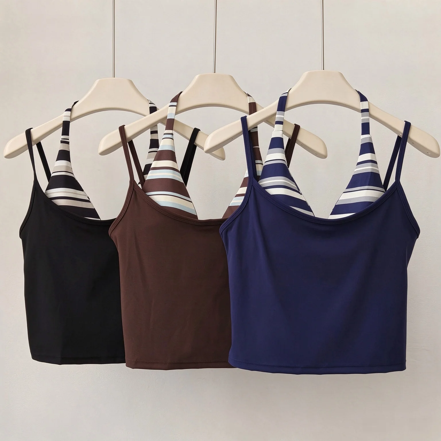 Women's Sports Underwear Quick Dry Printed Striped Yoga Sports Bra Running Top Pilates Vest Comfortable Breathable Workout Bra