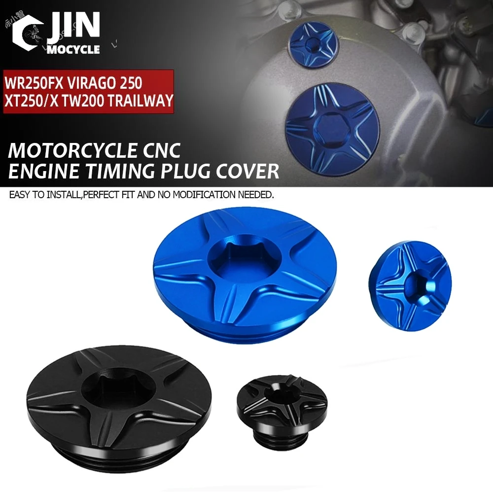 Motocross Engine Timing Plug Cover For Yamaha XT250/X WR250FX VIRAGO 250 TW200 TRAILWAY Serow XT225 Engines Cap Plug Accessories