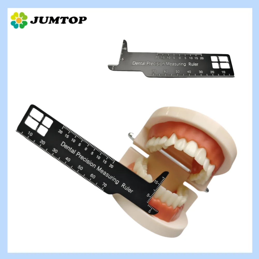 Aluminum Alloy Dental Teeth Measuring Gauge, Endodontic Photography Ruler for Crown Bridge Work, Orthodontic Precision Measuring