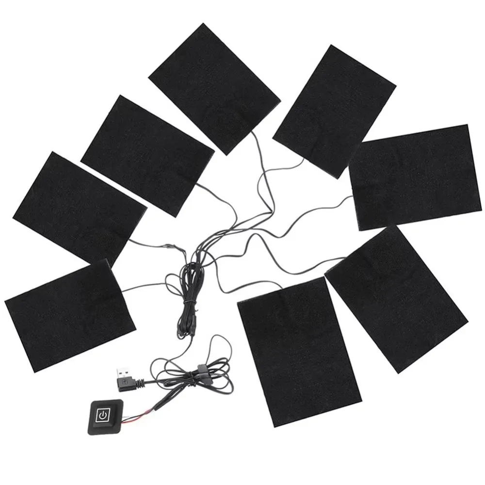 3 Levels Electric Cloth 1 To 8 Waterproof Outdoor Heating Pads USB Heating Fold-proof Heating Vest Pads