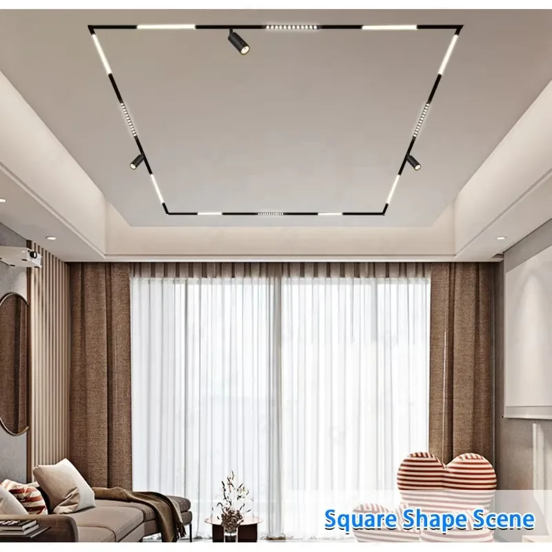 220V Smart Control Customized Throughout the House Rails Lighting LED Magnetic Track Light for Living Room Dining Room Bedroom