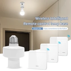 Smart Bulb Holder E27 Lamp Base Socket Wireless Remote Control RF 433Mhz Light Switch AC85-265V 1/2/3 Gang Wall Panel Switch
