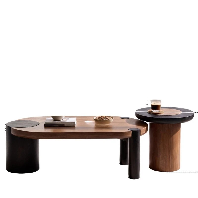 Modern Simple Oval Coffee Table Living Room Home Designer Haute Couture Solid Wood Multi-layer Board High-end Coffee Table