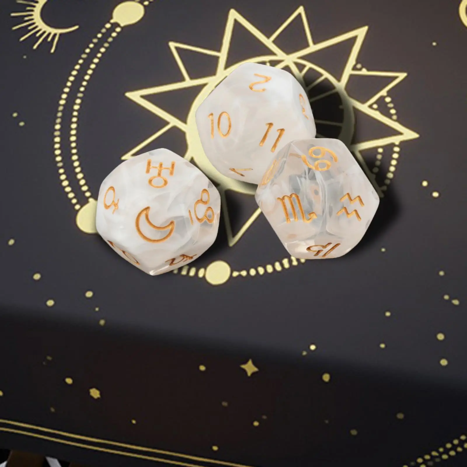 

for Board Game 3Pcs 12-Sided Acrylic Astrology Constellation Divination & Board Game Role Playing Game