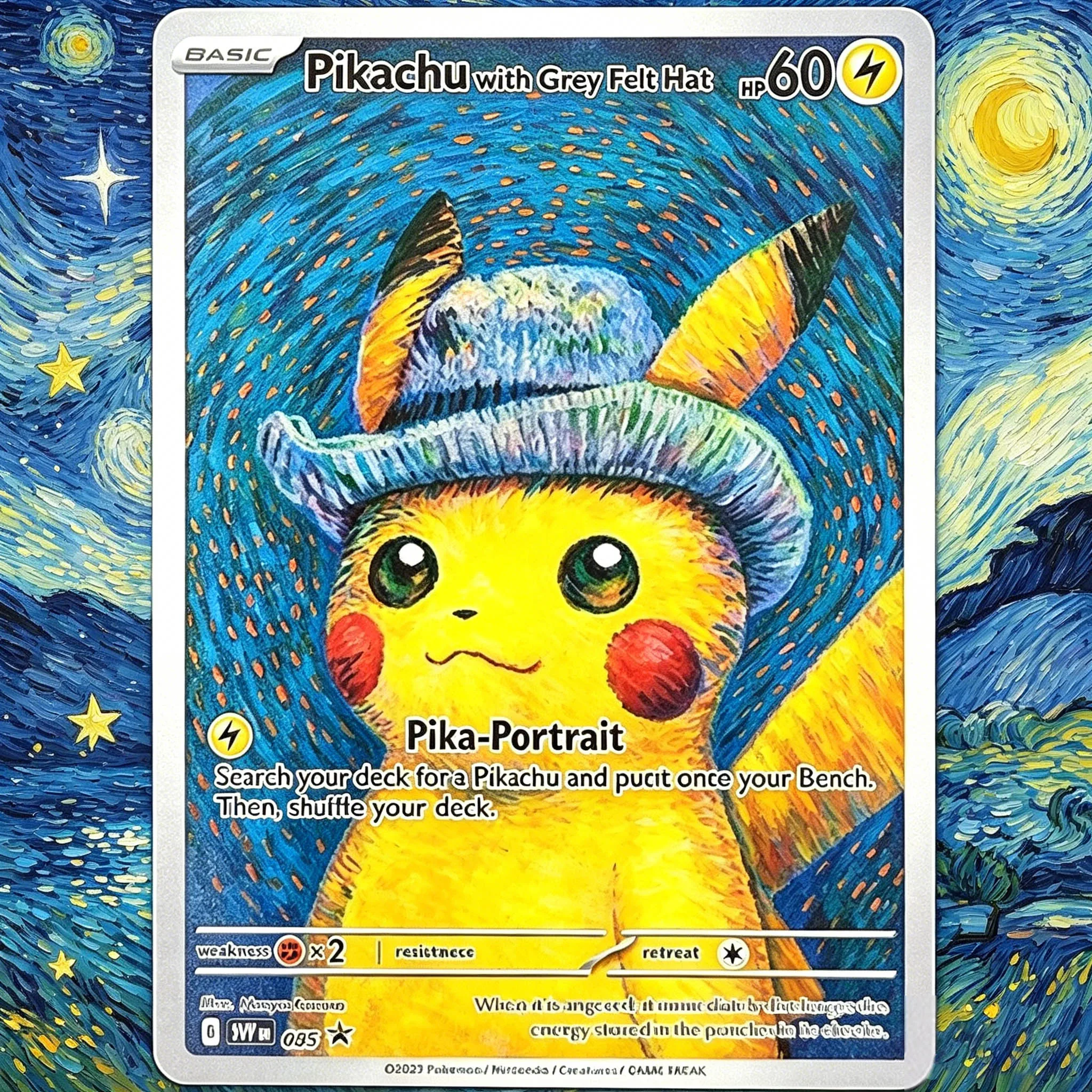Homemade English Van Gogh Museum Charizard Blastoise Mew Venusaur Game Collection Card Toy