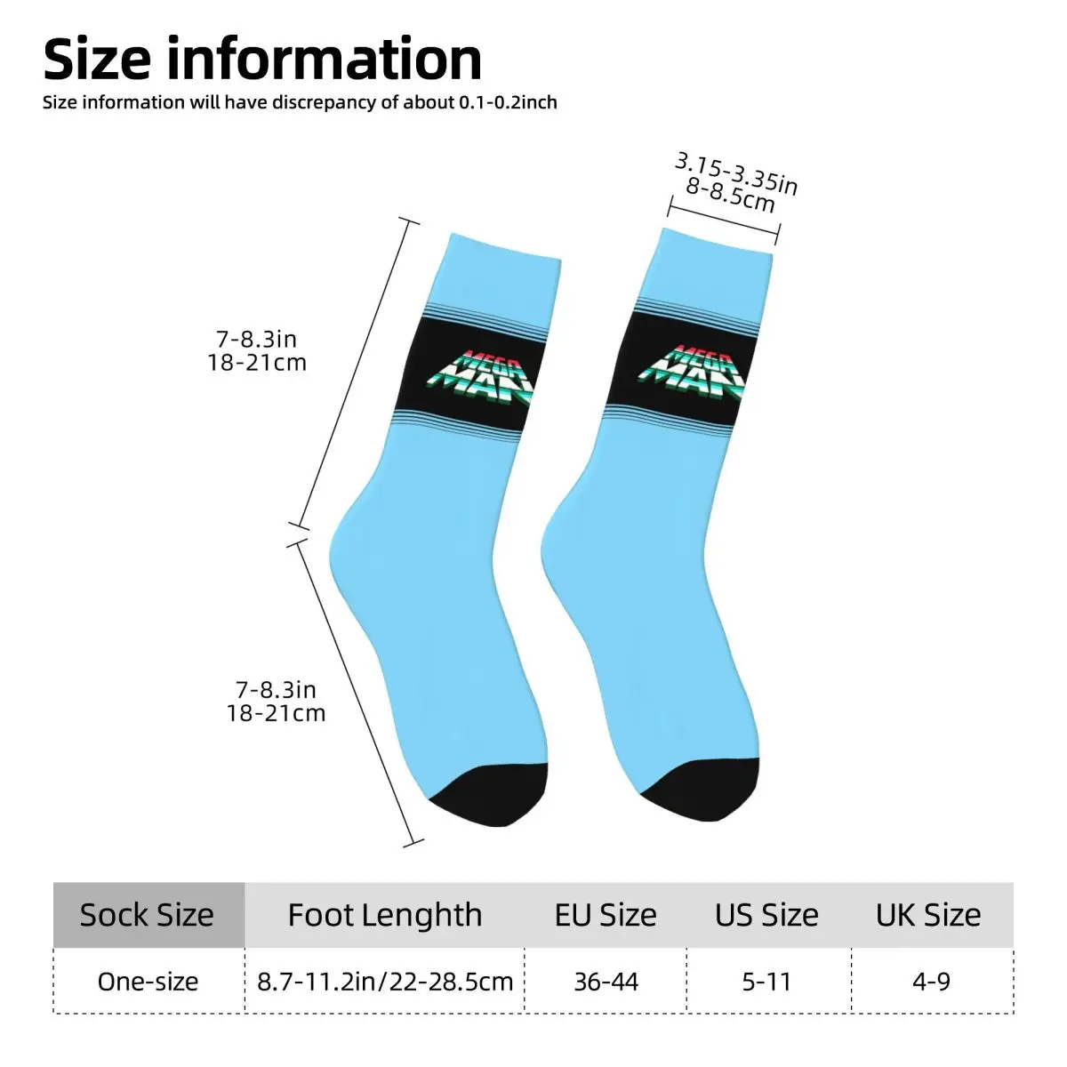 Megaman Videospiel Mega Man Socken Harajuku Superweiche Strümpfe Ganzjahres-Langsocken Zubehör für Unisex-Weihnachtsgeschenke