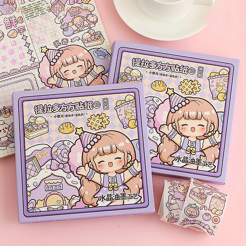 Telado Fang Fang Sticker Handheld Ledger Cute Cartoon Ins Style Girl And Paper Handheld Ledger Sticker