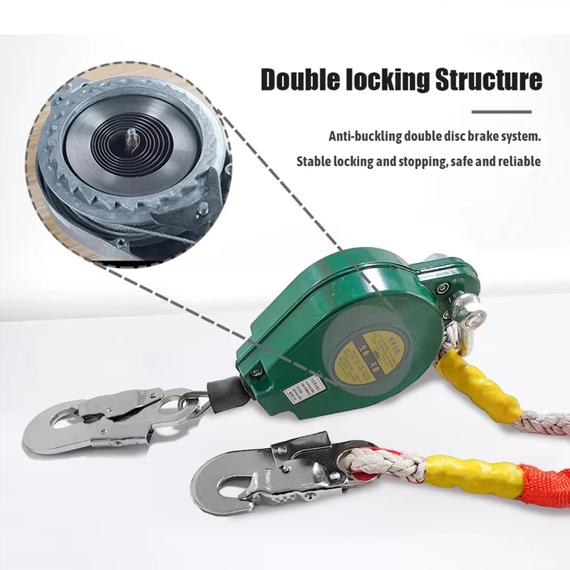 Heavy Duty Self-Locking Fall Arrester 3m/10m Speed Difference Cargo Elevator Crane Airborne Fall Protection Device for Safety
